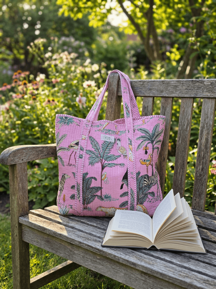 Light Pink Animal Print Large Tote Bag